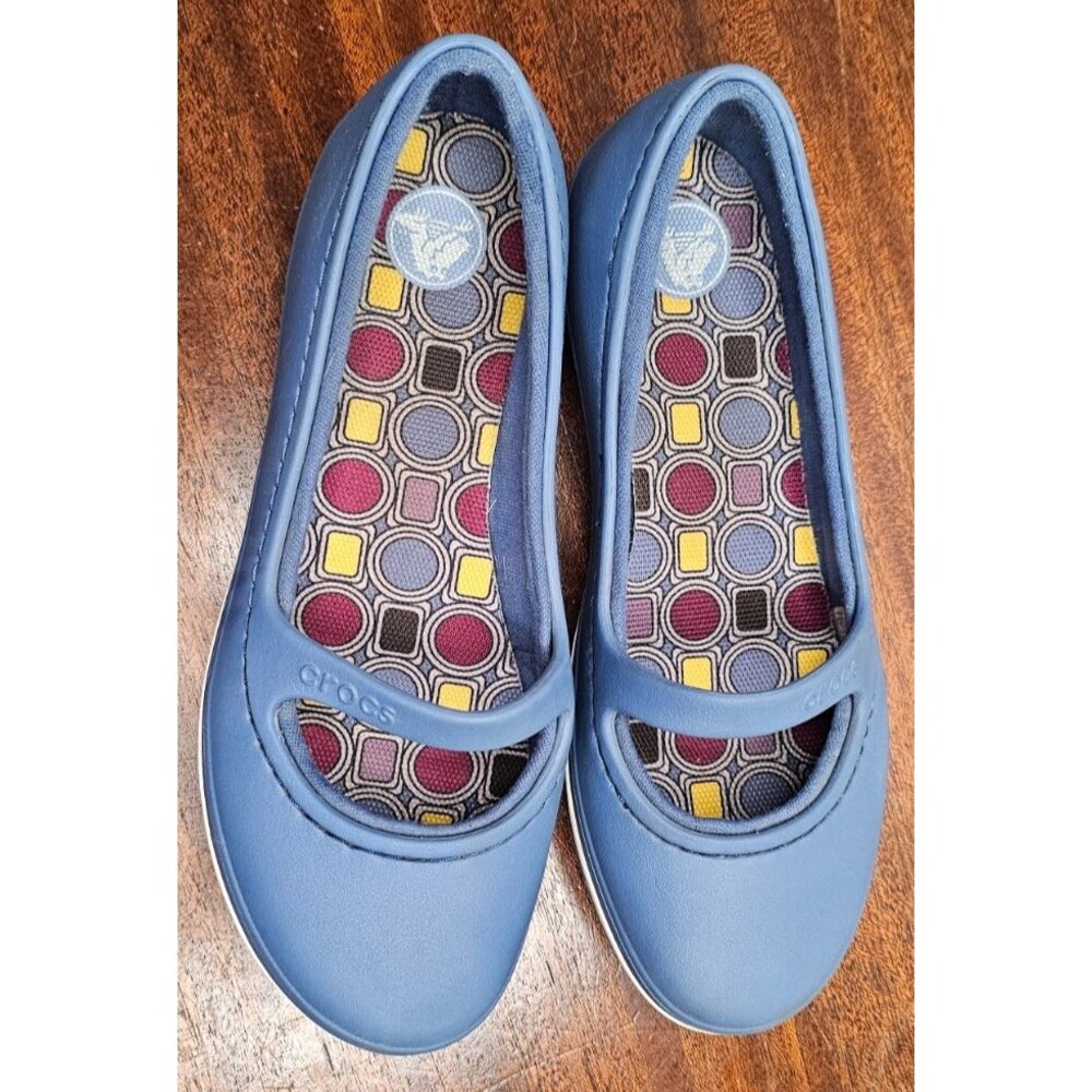 Crocs Women's Crocband Winter Flats Mary Jane Slip On Blue Women's Sz 7 11092